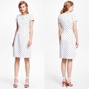 Brooks Brothers Red Fleece polka dot sheath dress size 8